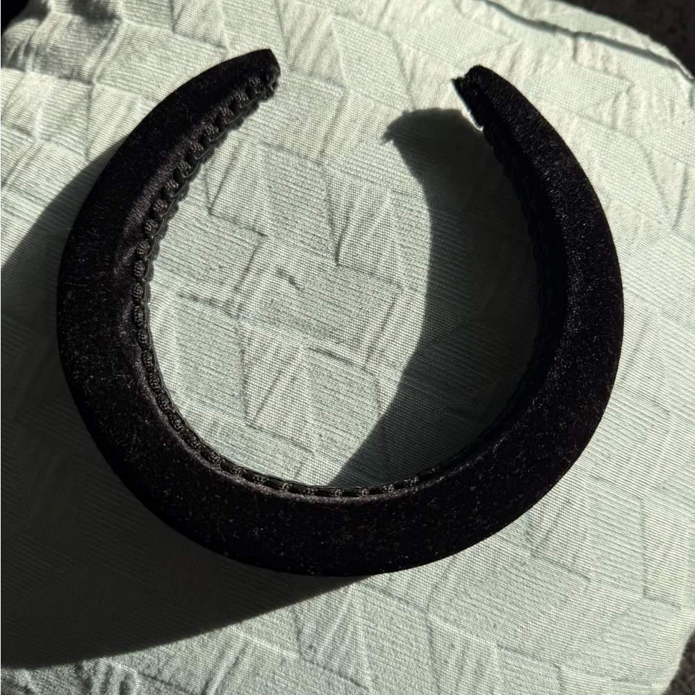 Black Velvet Padded Headband - Women Accessories